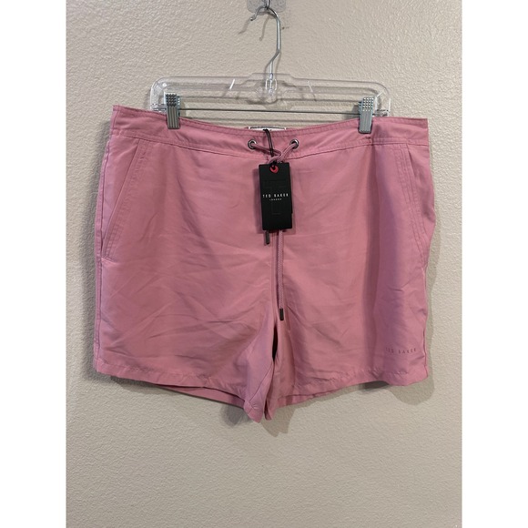 Ted Baker London Pink Plain Swim Shorts NWT Drawstring Waist Size 5 - Picture 1 of 6